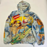 Members Only Nickelodeon Rocket Power Windbreaker Hooded Half Zip Jacket XL