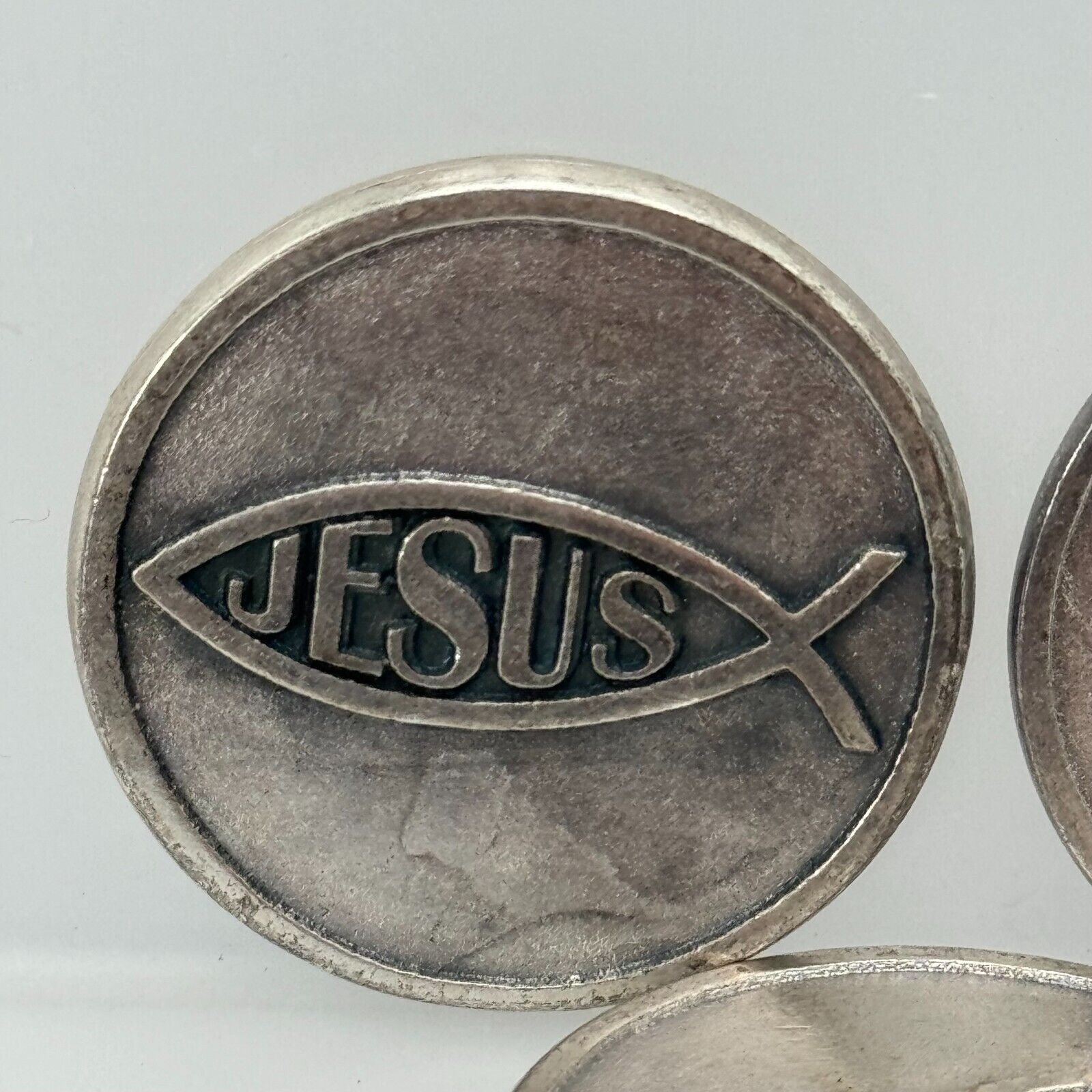 Jesus Fish Christian Adhesive Emblem Logo Cross Rear View Mirror Ornament Decor