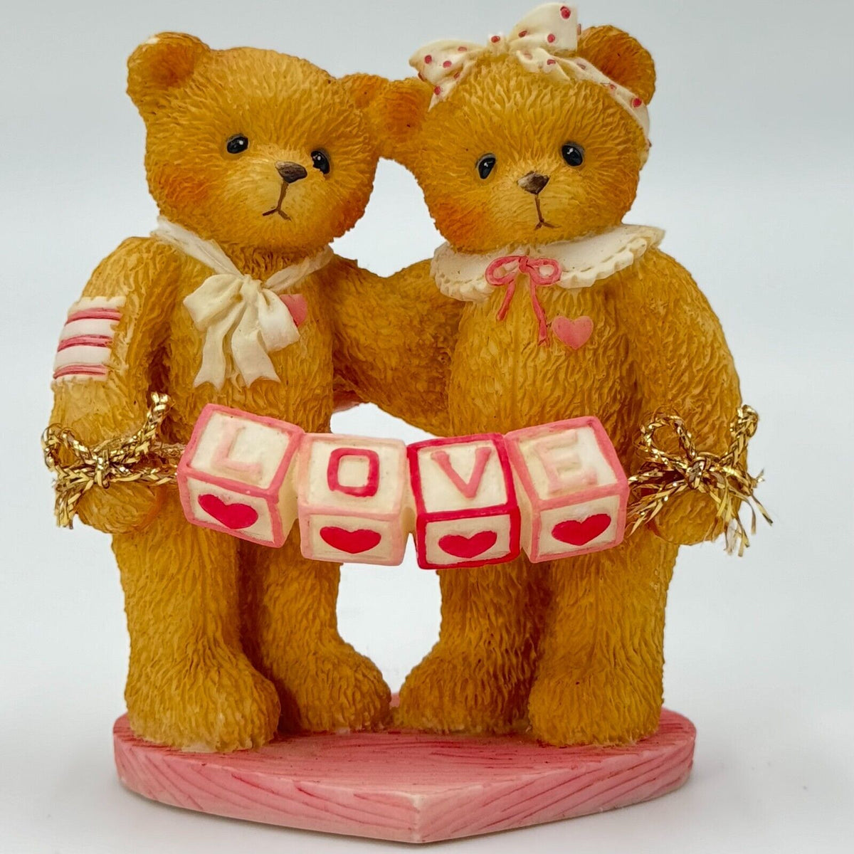 Cherished Teddies Bears & Block Letters L-O-V-E 1996 Figurine 203076 Love