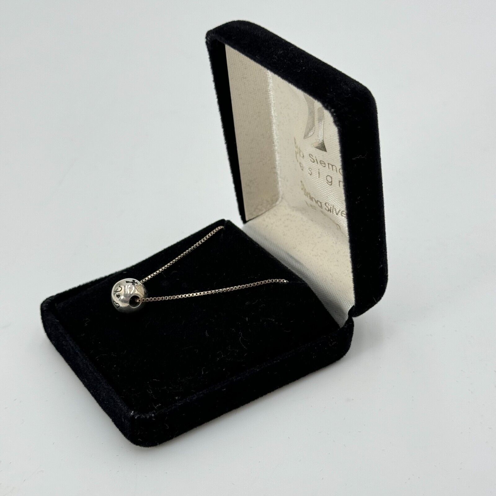 Bob Siemon Designs Sterling Silver 16in Chain Necklace Sphere Cross Heart