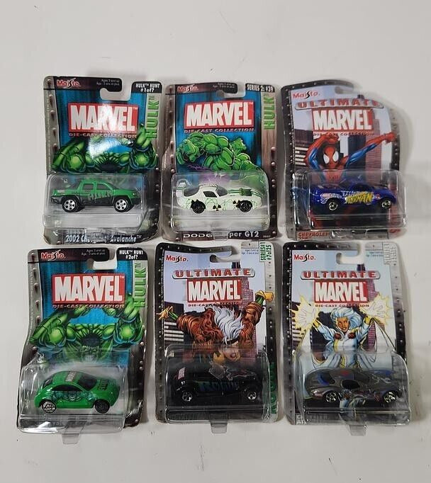 Lots of 6 Maistro Marvel & Ultimate Marvel Die Cast Collection Cars NEW