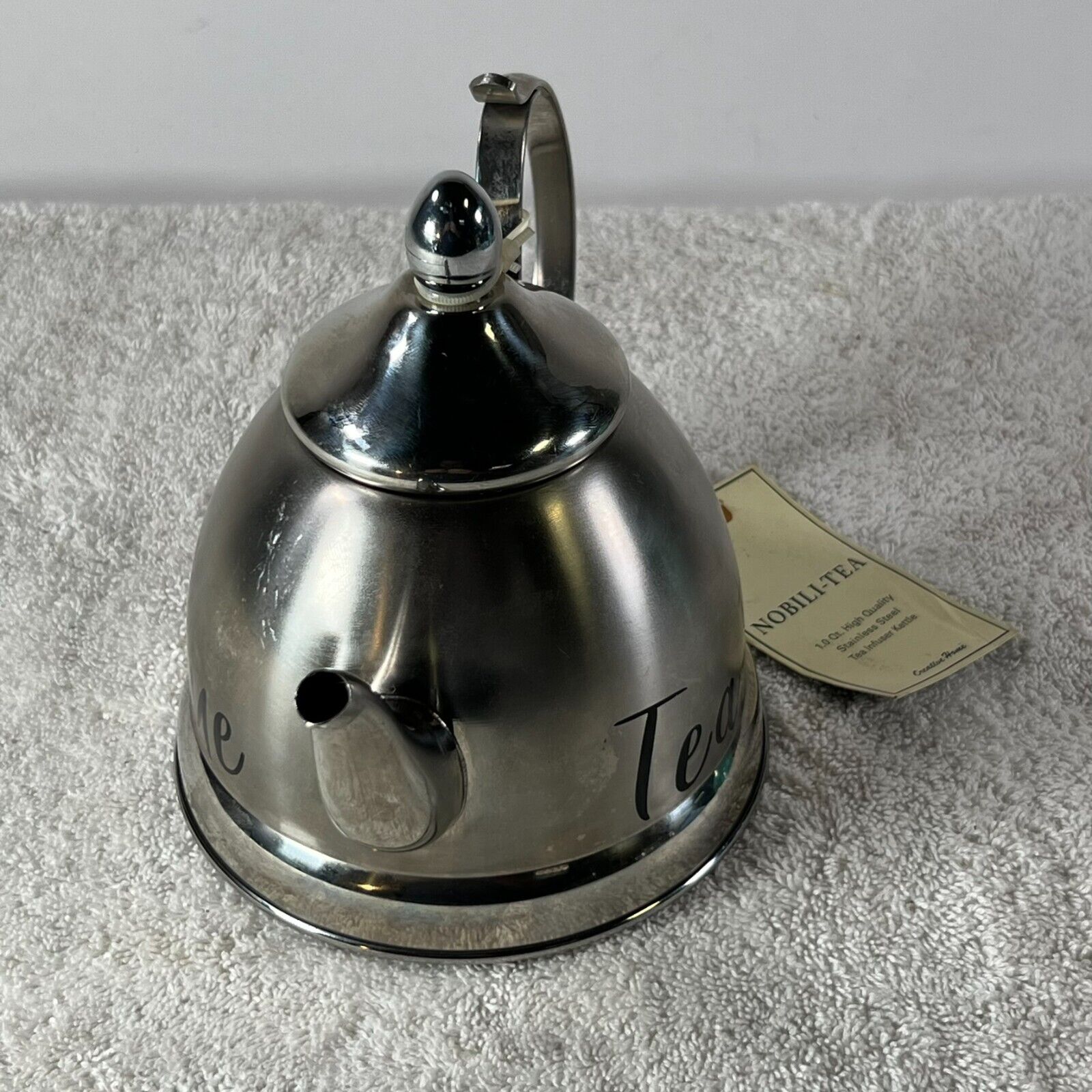 NOBILI-TEA Tea & Whistling High Quality Stainless Steel Kettle w/  1 qt Capacity