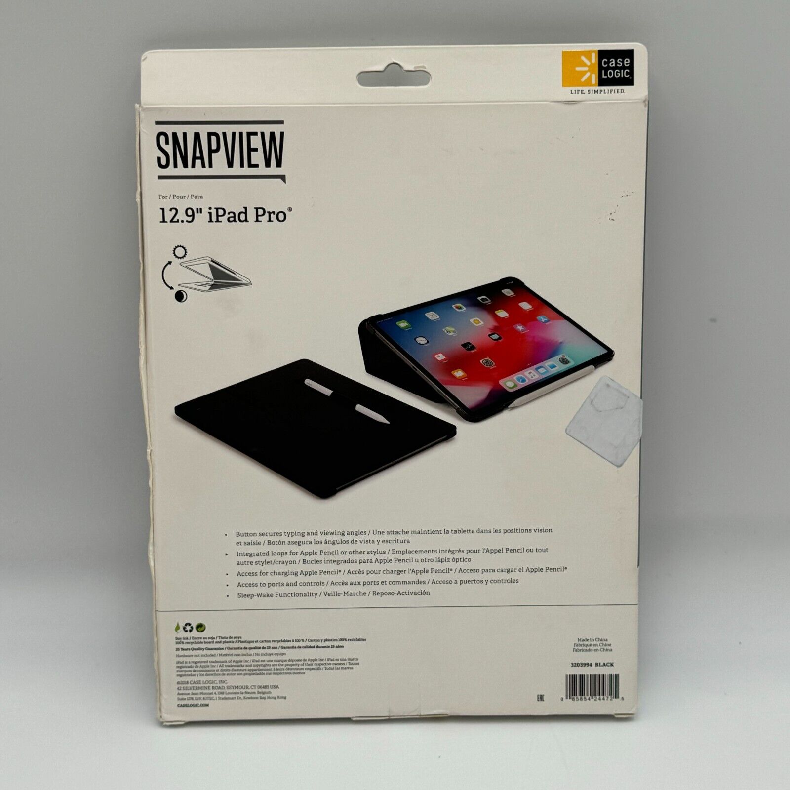 Case Logic iPad Pro 12.9” Snapview Case Generation 1 & 2 - New In Box