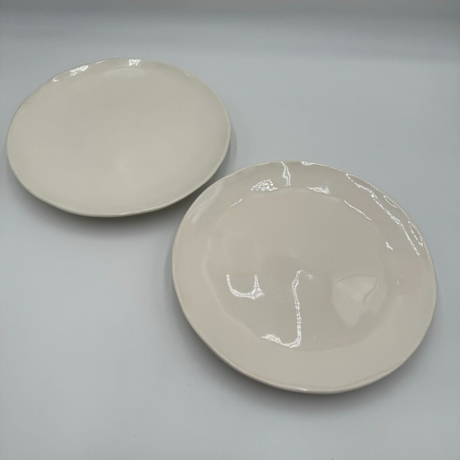 Set of 2 NSF ACME PLASTICS 12" WHITE SERVING TRAY / PLATTER WITH RUBBER FEET