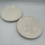 Set of 2 NSF ACME PLASTICS 12" WHITE SERVING TRAY / PLATTER WITH RUBBER FEET