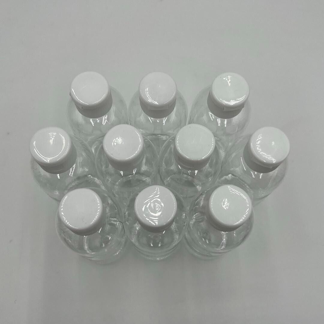 100ml (3.38 fl oz) Clear PET Plastic Bottles with 24/410 Neck Flip Cap - 10 Pack