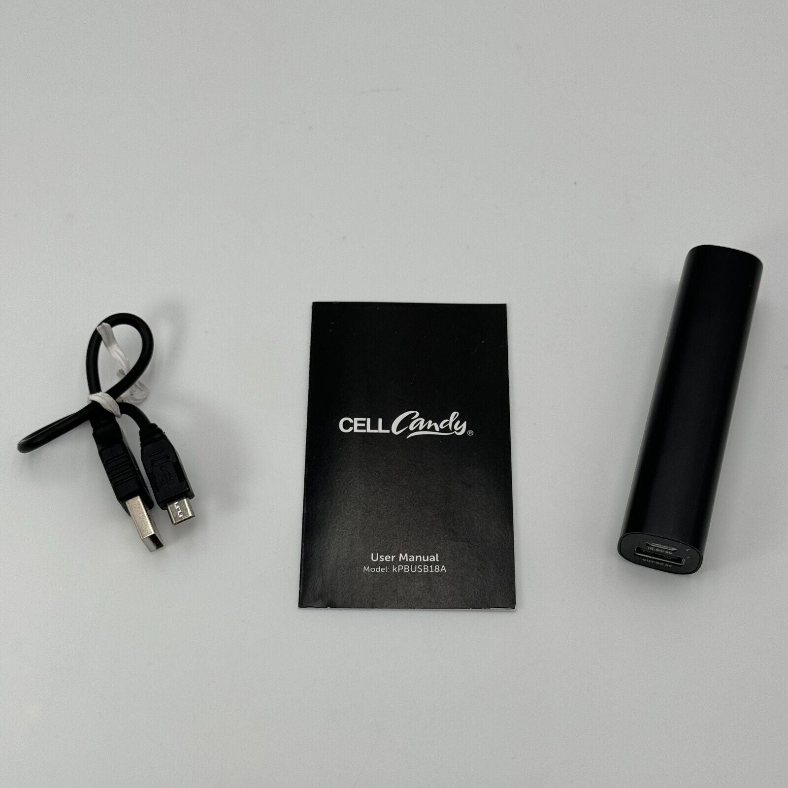 Cell Candy Portable Power Pack 1800 mAh Phone Charger Micro USB Black - New