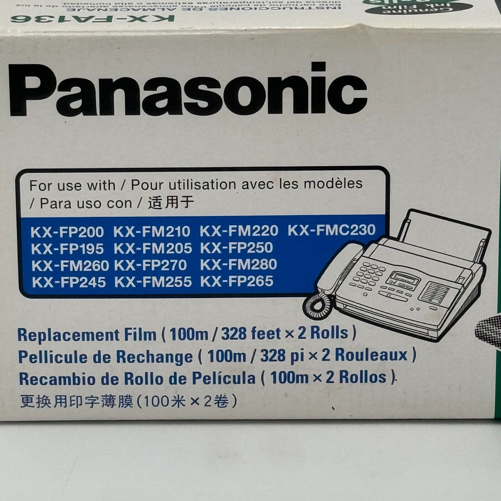 Panasonic KX-FA136 Genuine Ink Film SINGLE SEALED ROLL - One Roll Only