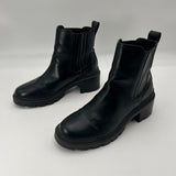 Universal Thread Womens Leather Memory Foam Raised Heeled Boots Black  Size 9.5