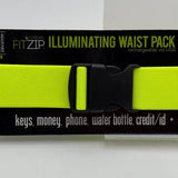 FitZip FitKicks Illuminating Waist Pack 3 LED Flash Modes Bike Run Walk Neon