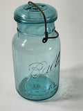 Ball Ideal (Aqua) 7" Tall Mason Jar (Lid & Seal) Pat'd July 14 1908 - LOT OF 5