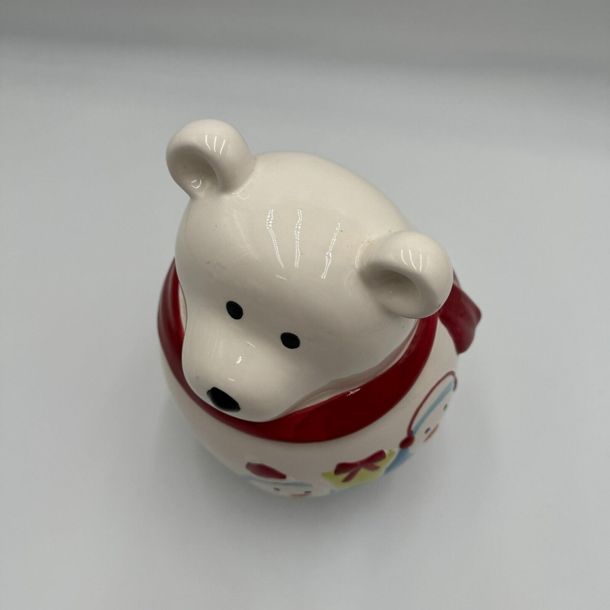 Christmas Teddy Bear  Penguins Cookie Jar Ceramic