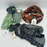 Lot of 4 Scarves Round Infinity Scarf Sassy Black Gray Cool Mint Green New