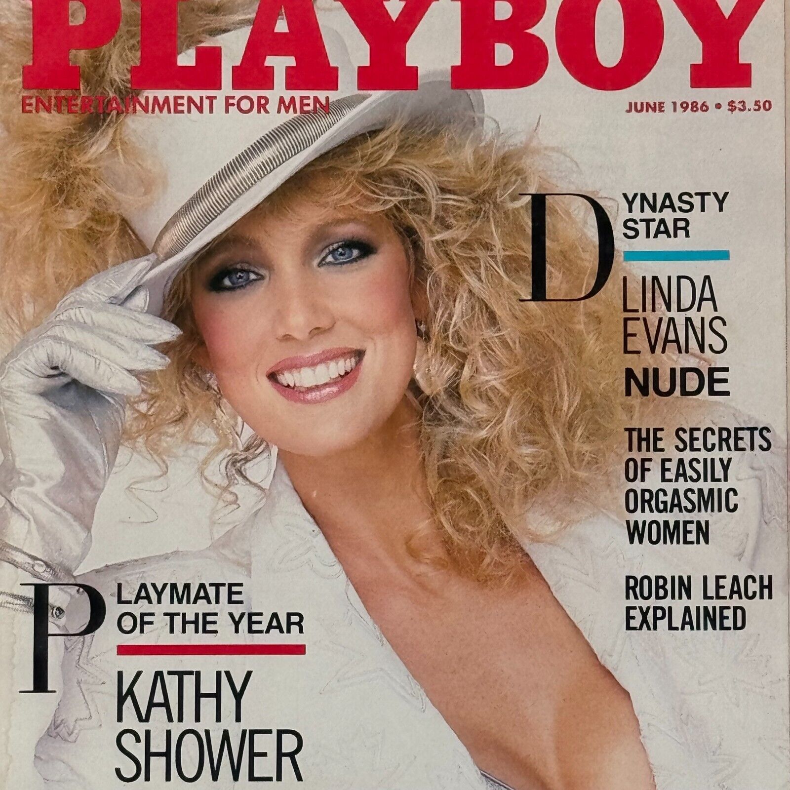 Playboy Vintage Lot of 4 1986 Issues Victoria Stellars Linda Evans Kathy Shower