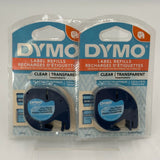 2 Pack DYMO Authentic 1/2” Tape Refills for LetraTag Label Maker Clear New