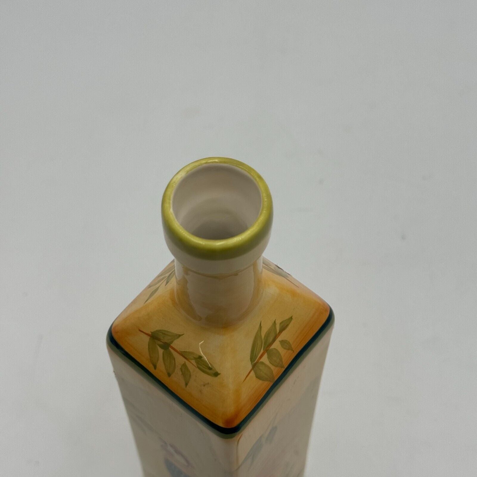 11in Corked Decorative Square Ceramic Bottle Yellow Rooster Kitchen Decor Cork