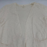 Terra & Sky Knit Cardigan Oprn Sweater Striped Cream Women’s Size oX XL 14W Wide