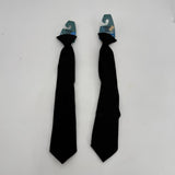 2 Black Clip On Prep Ties 14in Junior Narrow Easy Dress Clothes Formal NWT