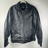 Evan37 Genuine Sheep Leather Black Motorcycle Zip Biker Jacket Mens Size XL New