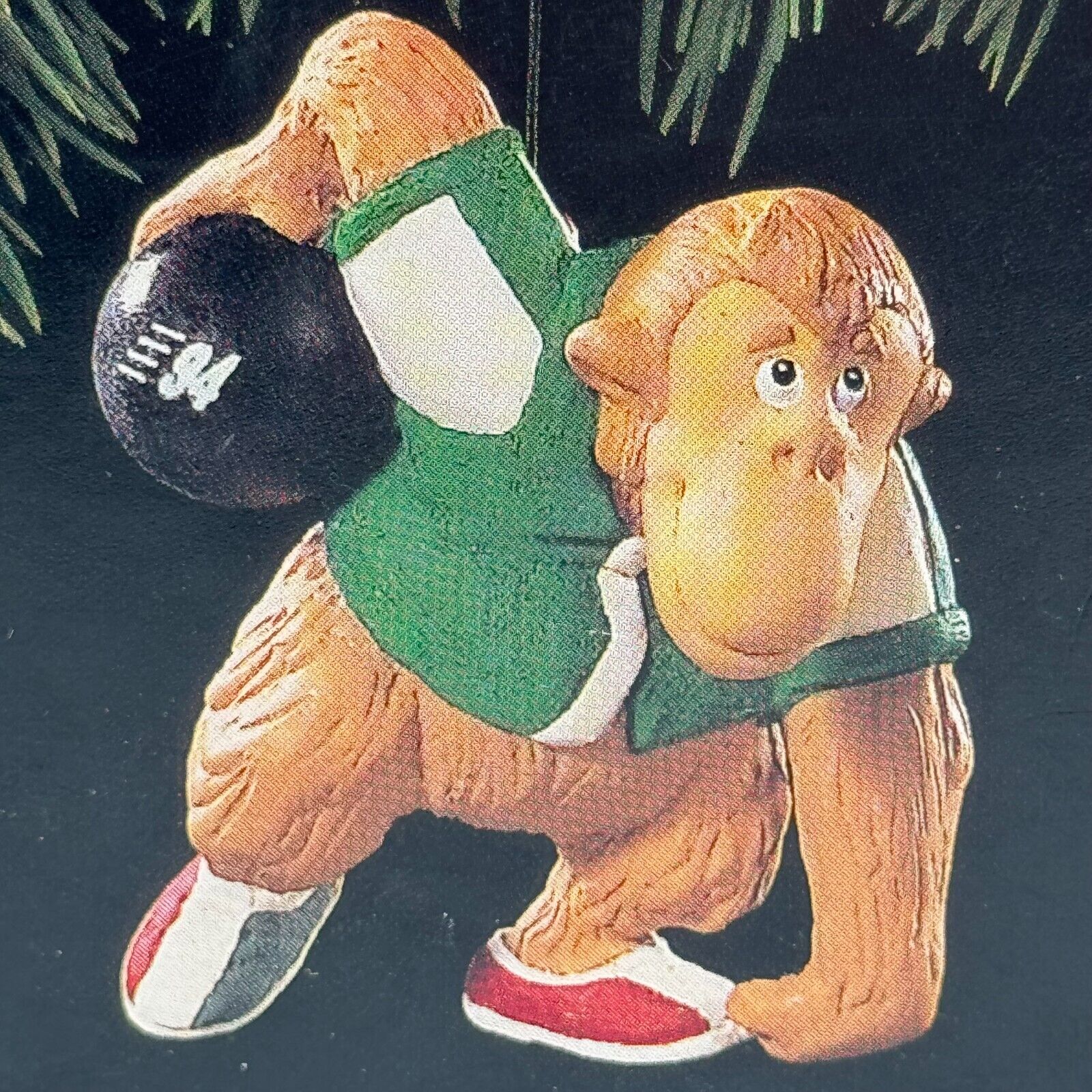 It’s A Strike Bowling Ape Christmas Ornament Santa Claus Lane Vintage NIB 1994