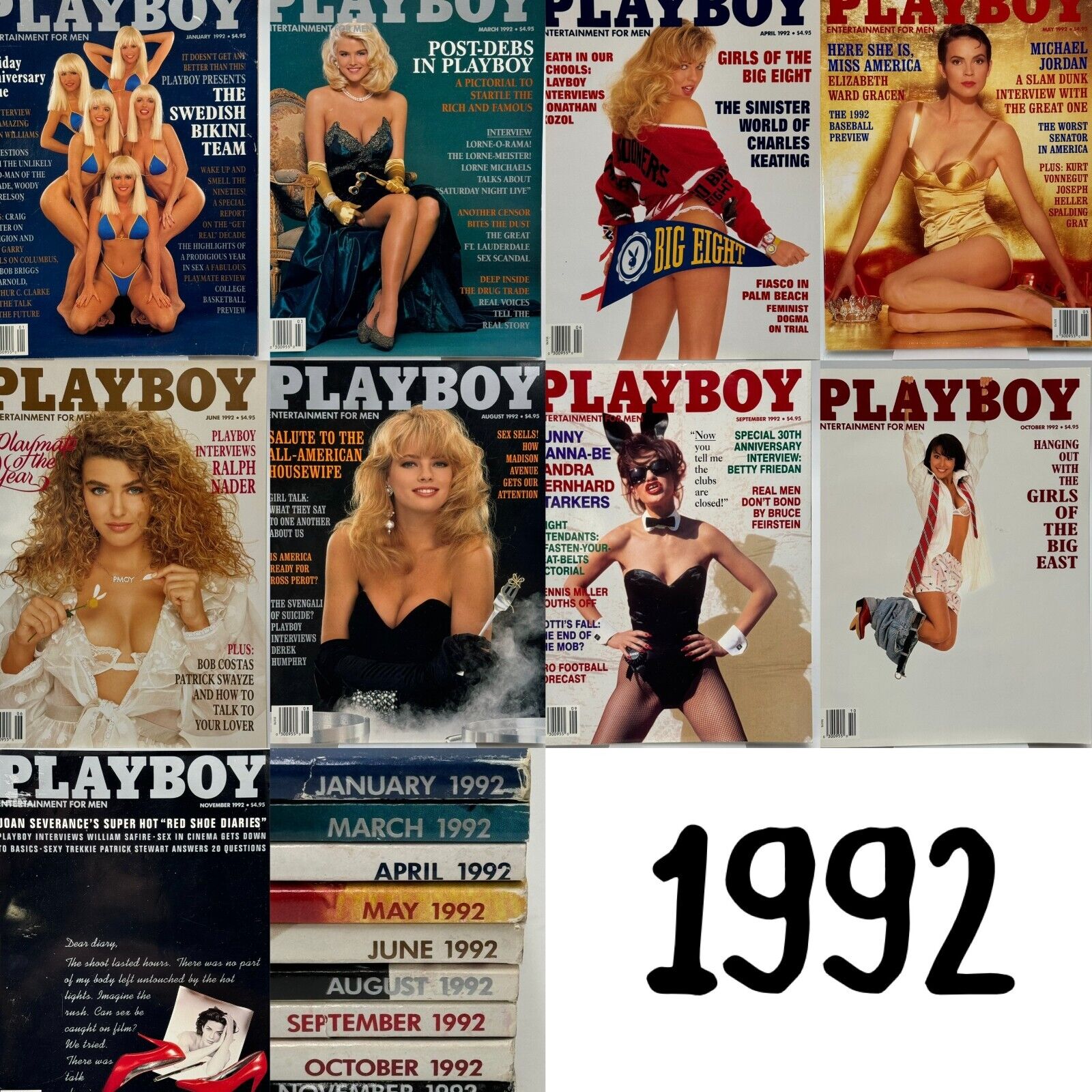 Playboy Huge Lot of 53 Vintage 1990s Iconic Anna Nicole Smith Pamela SEE DESC