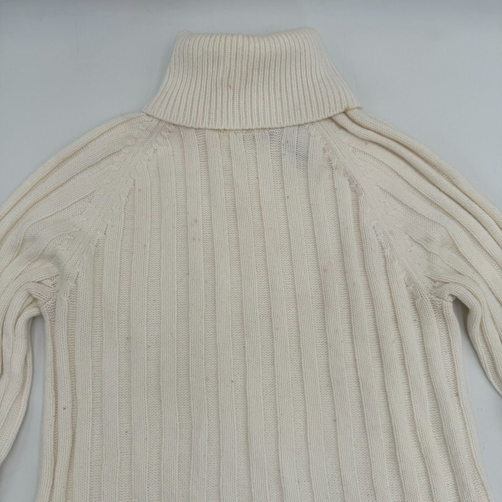 Axcess Women’s Knit Turtle Neck Sweater Cream Pearl Off White Ivory Size Large