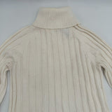 Axcess Women’s Knit Turtle Neck Sweater Cream Pearl Off White Ivory Size Large