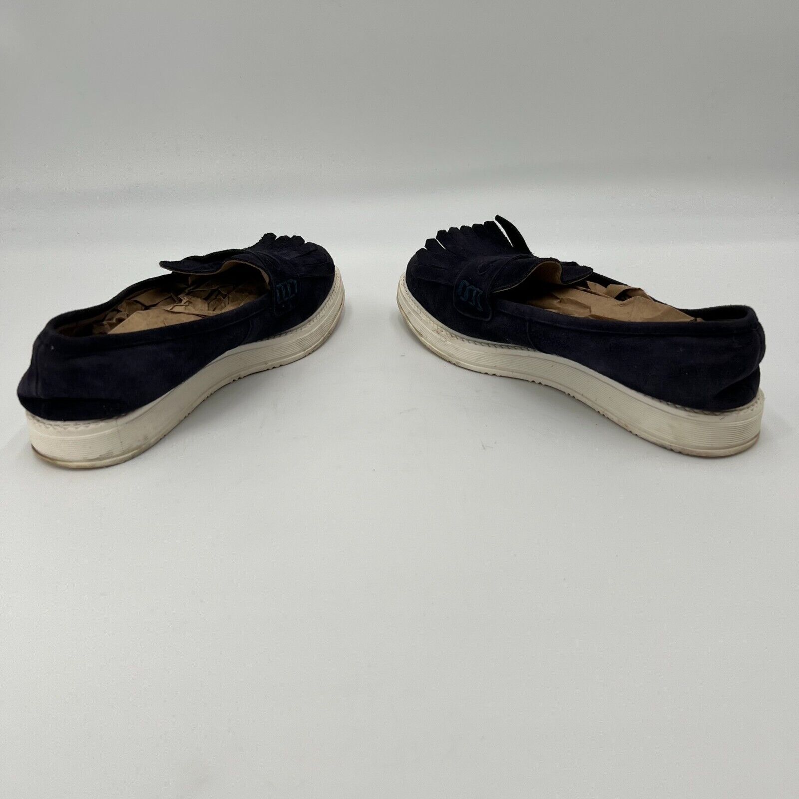 Anthropologie KMB  Womens Slip On Loafer Classic Casual Blue Suede Tassel Sz 7.5