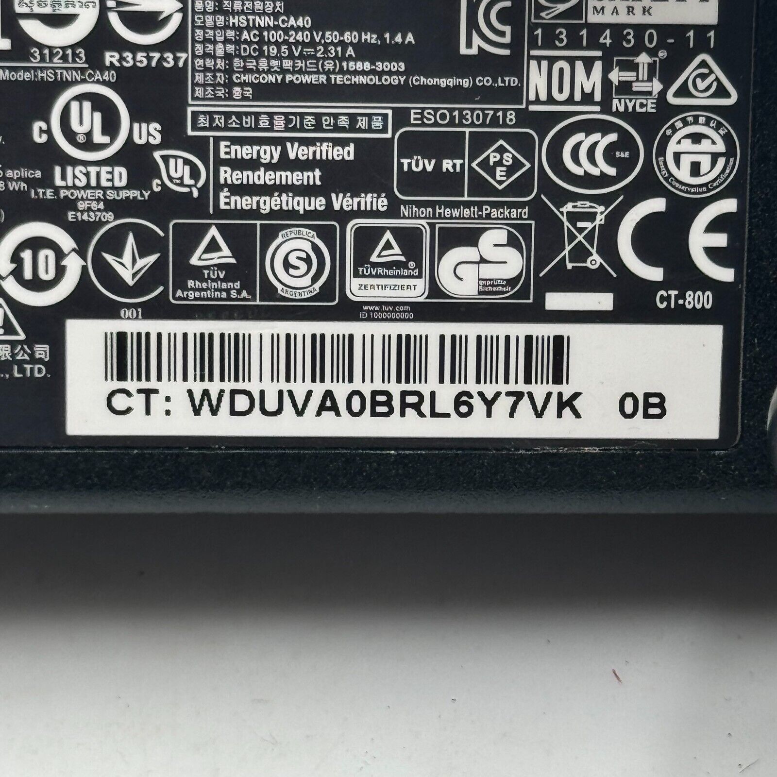 Genuine HP HSTNN-CA40 744481-003 Output 19.5V 2.31A Power Supply Adapter