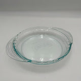 Vintage 9.5” PYREX Deep Dish Pie Plate Fluted & Scalloped Edges w/ Handles #2229