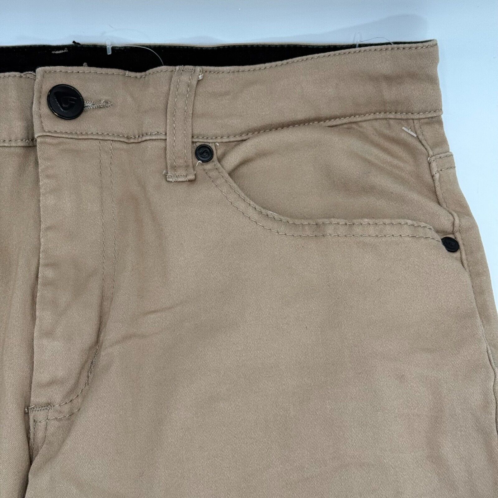 Fried Denim Mens Slim Cotton Stretch Pants 4-Pocket Comfortable Beige Size 34x30