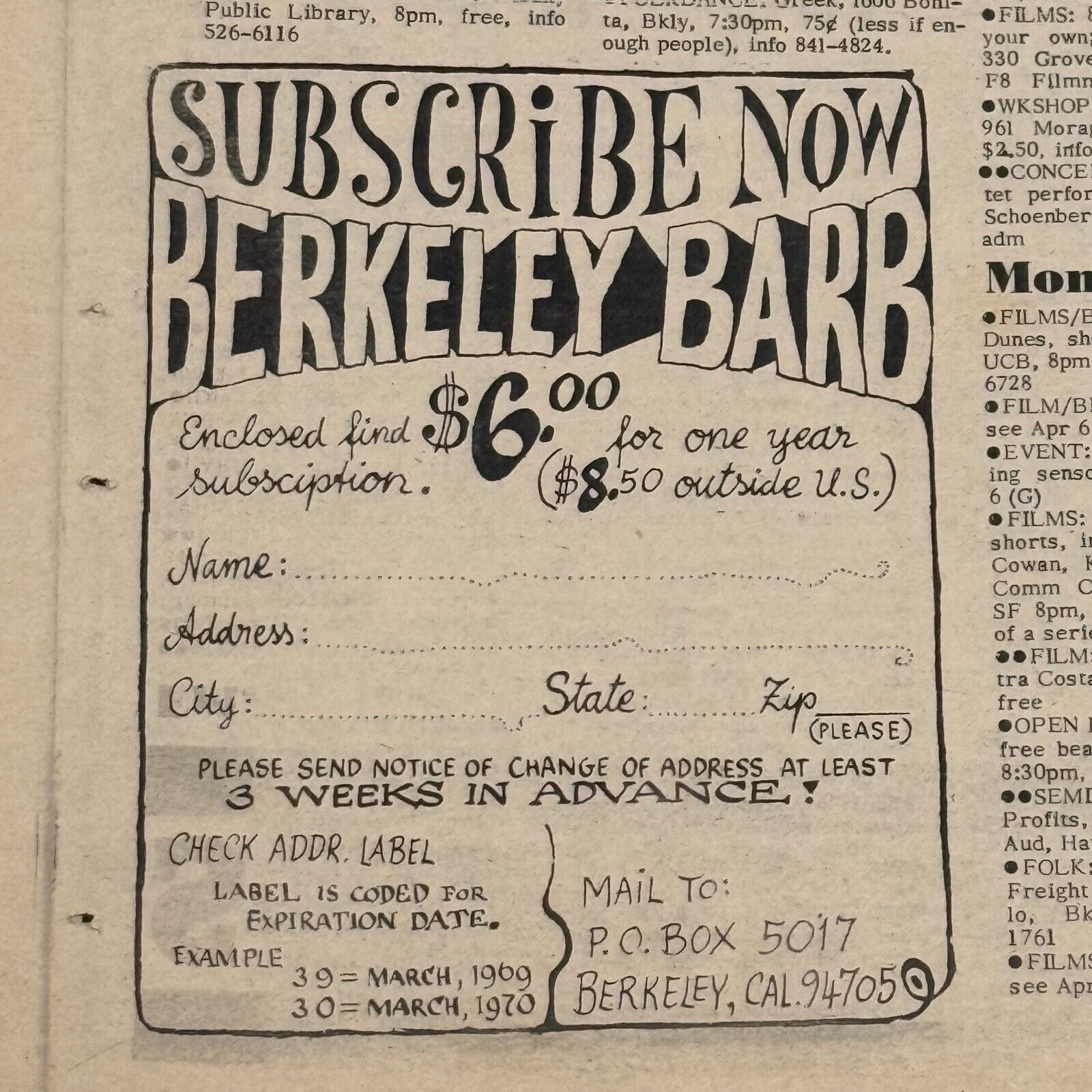 Berkeley Barb Full Issue 190 1969 Newspaper GI Anti War March Adult Comics 1969