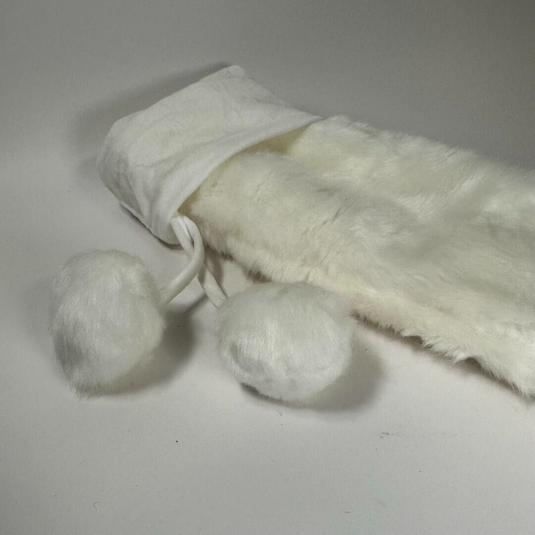 White Faux Fur Stockings 19" - Set of 2