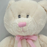 Russ Baby Lullaby Collection 11in Soft Plush Teddy Bear White With Pink Bow NWT