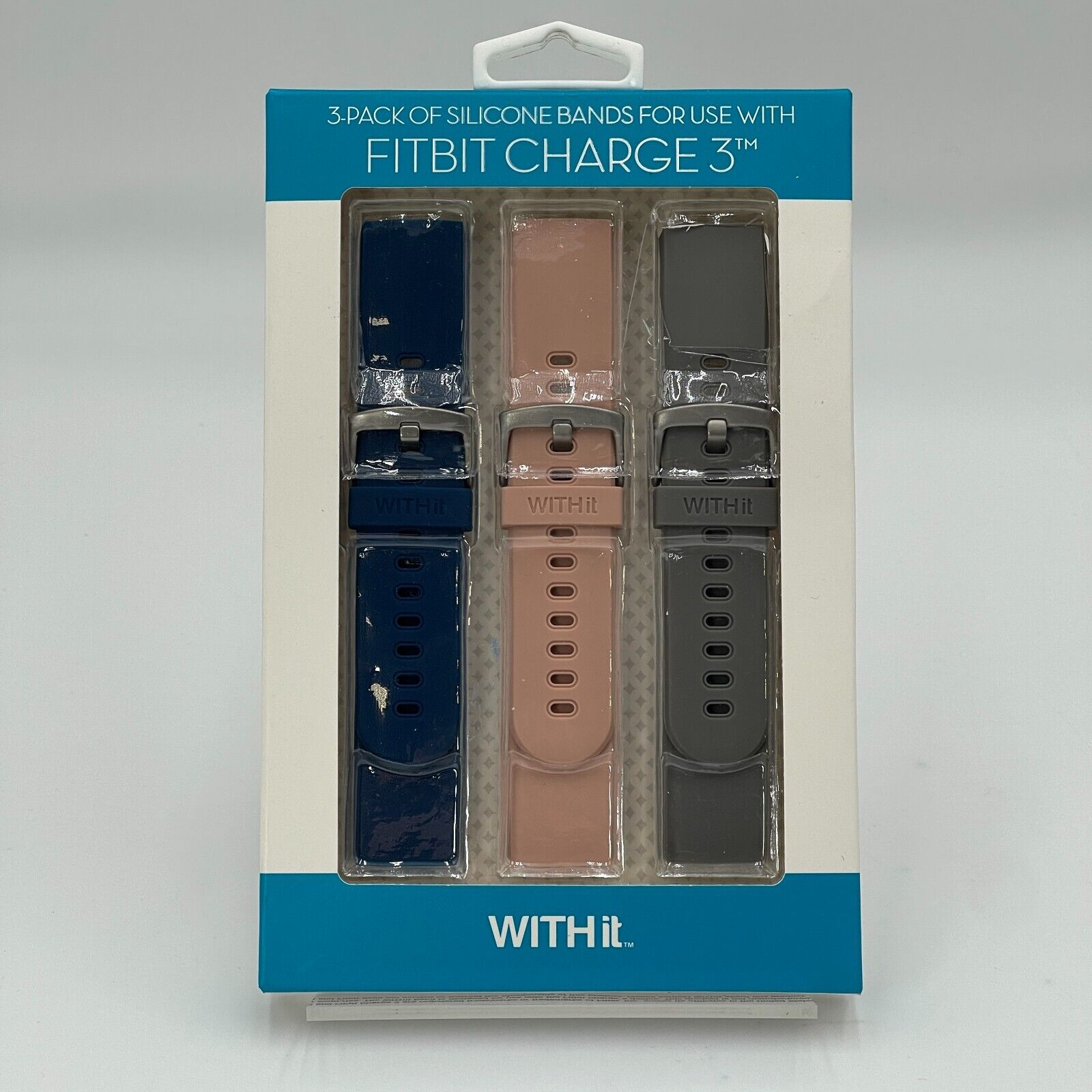 WITHit Replacement Band Compatible with Fitbit Charge 3 & 4 - 3-Pack
