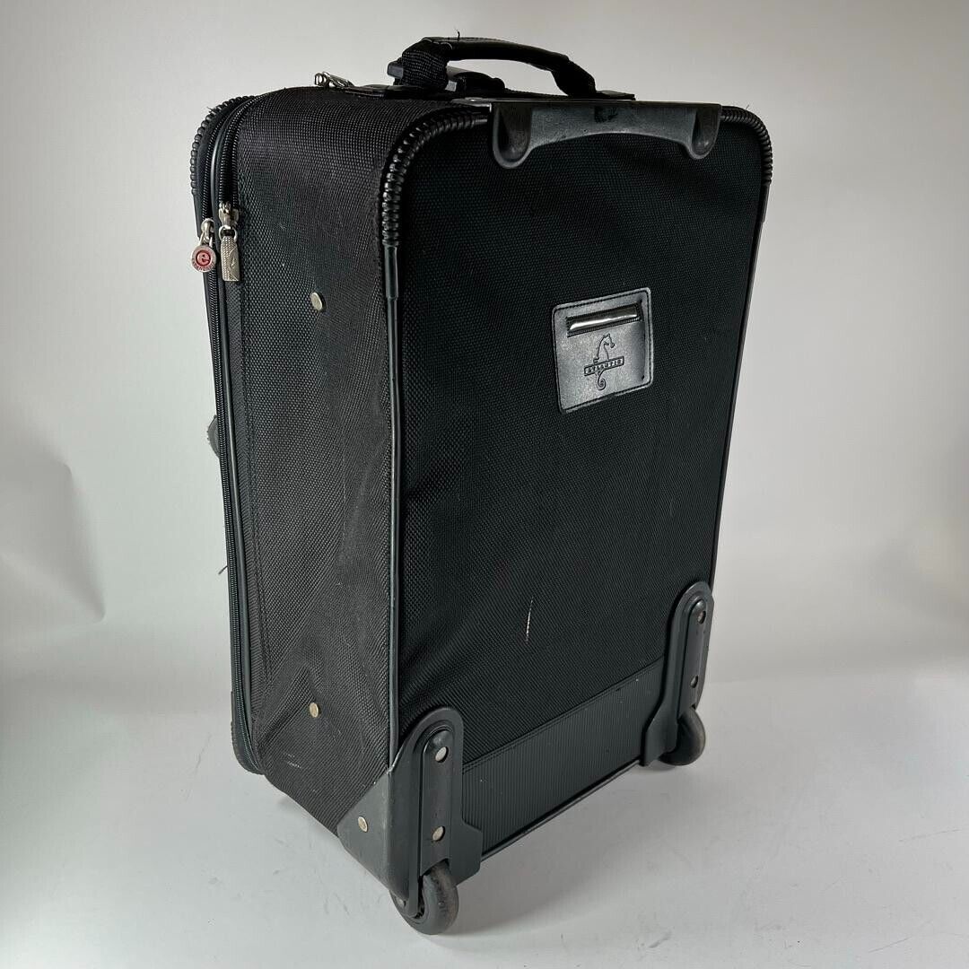 Atlantic Travel Suitcase Black Multiple Pockets w/ Wheels - Broken Handle