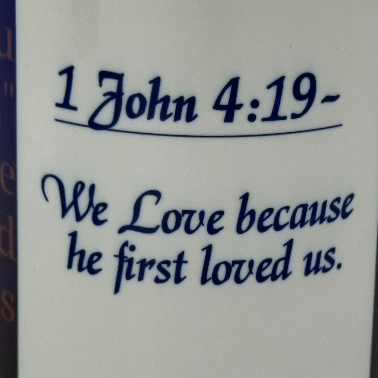 Ceramic Mug Bible Verse John 4,19 Love Jesus Cross Microwavable Dishwasher Safe