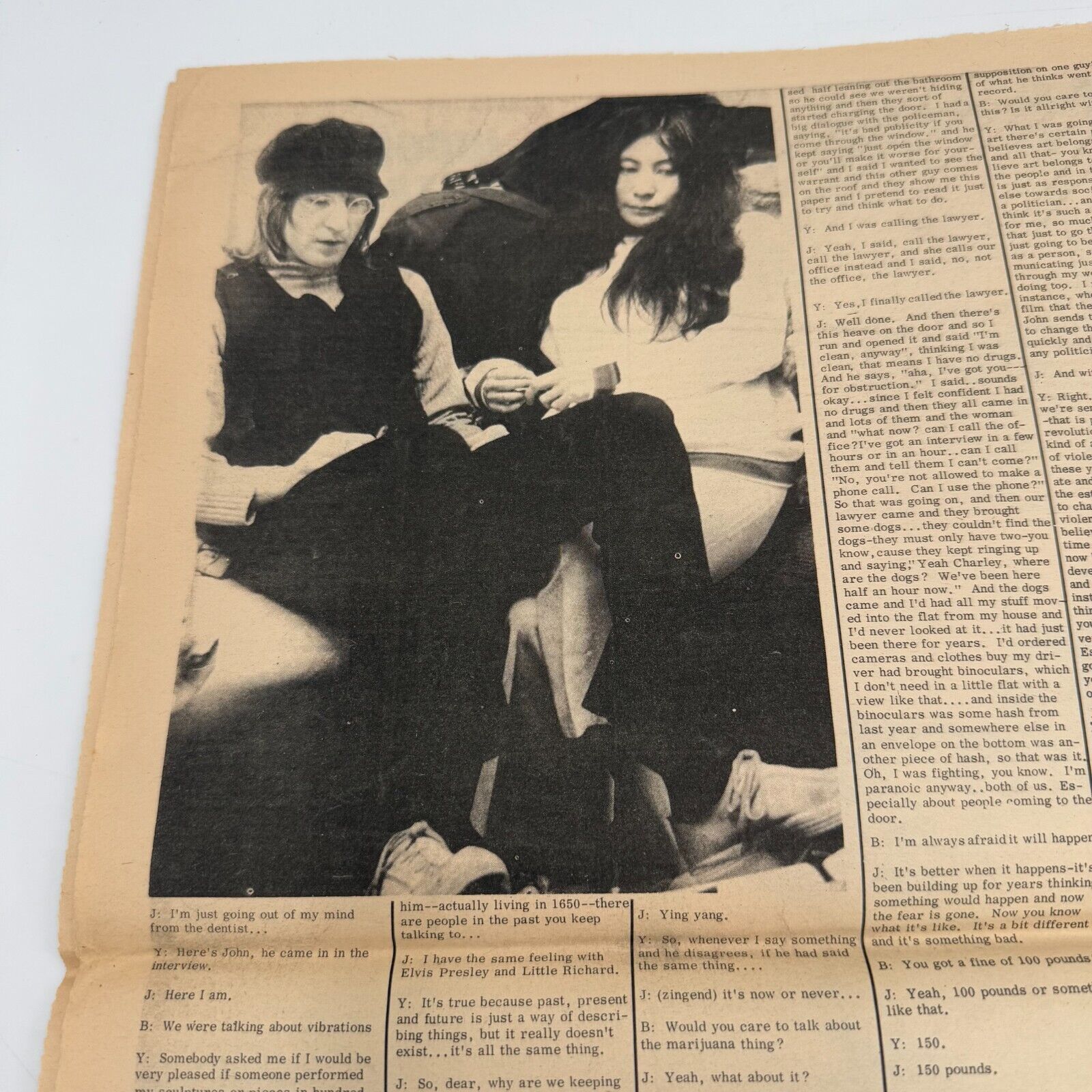 Berkeley Barb Issue 193 1969 John Lennon Yoko Interview Full Adult Newspaper