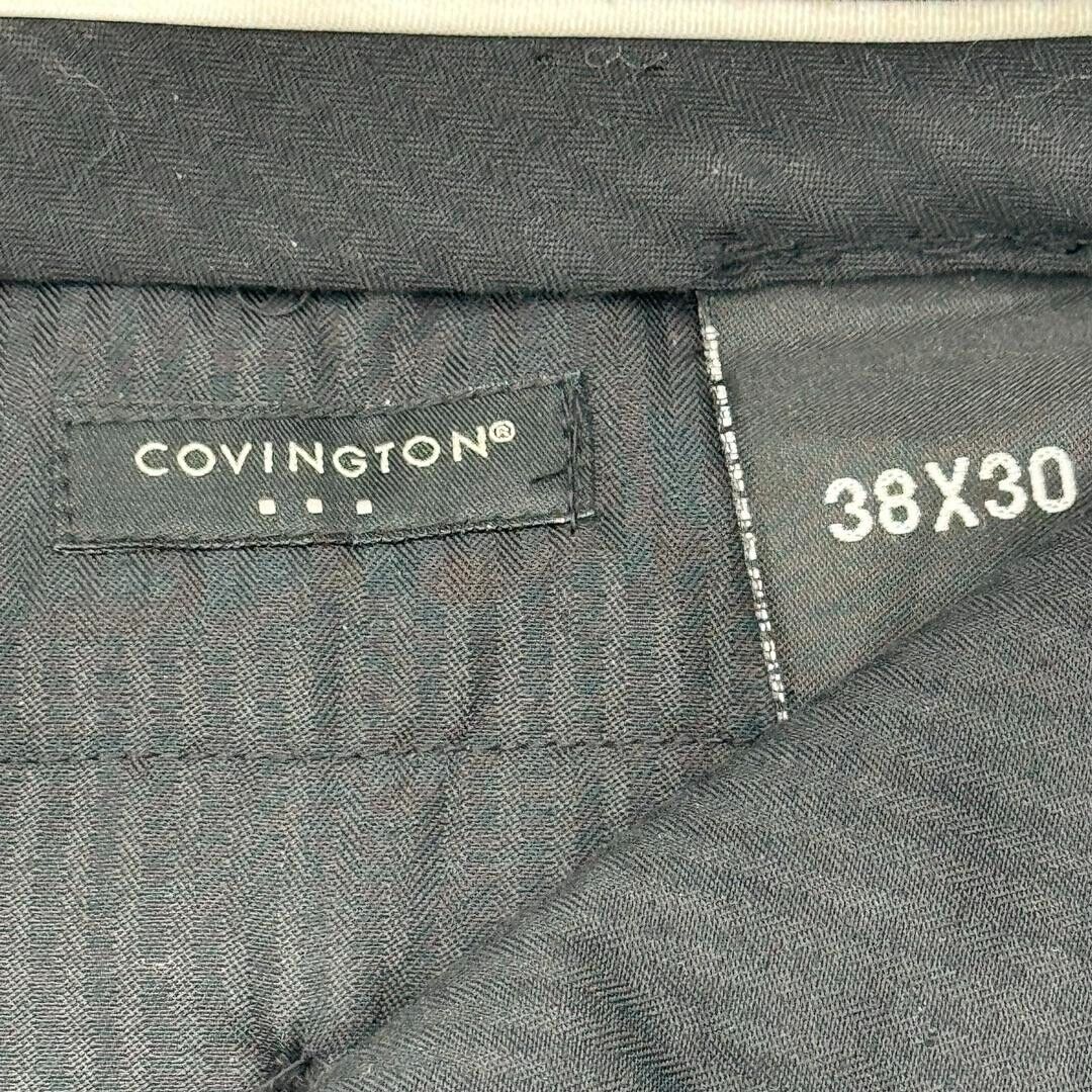 Covington Dark Gray Polyester Blend Dress Pants Mens 38x30