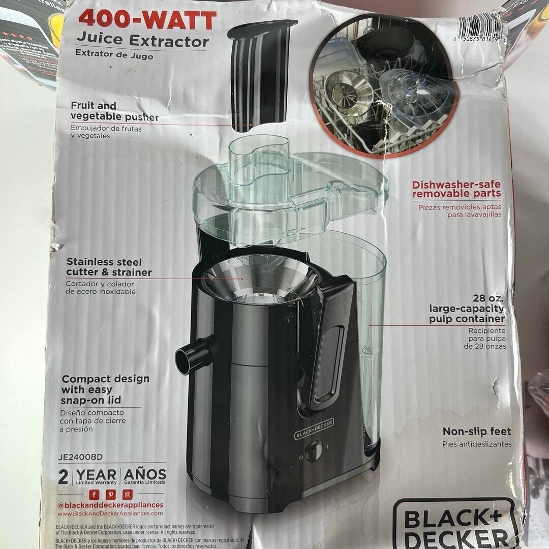 Black & Decker 400-Watt Compact Juice Extractor - Damaged Box But NEW & WRAPPED