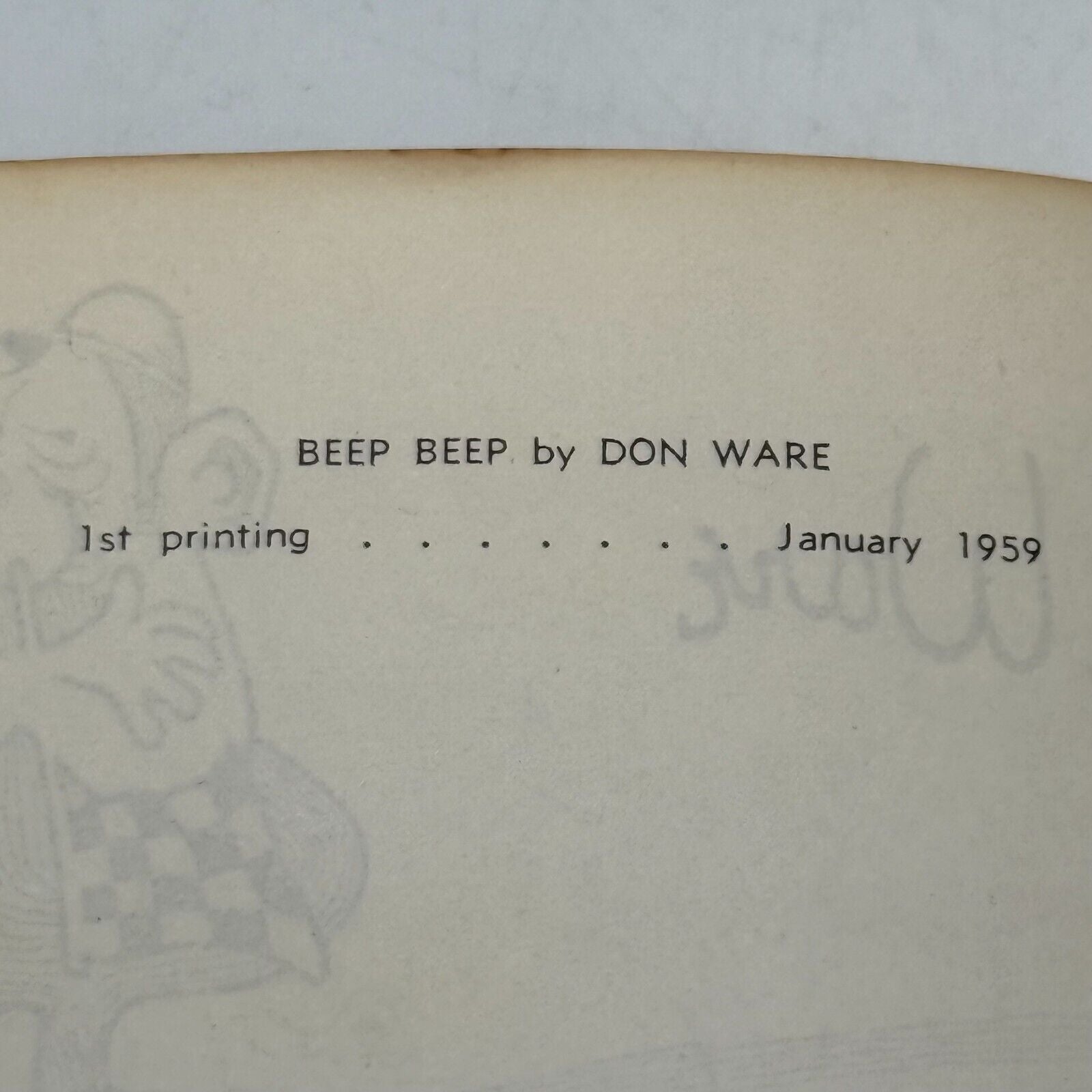 Beep Beep by Don Ware First Printing Illustrated Comic Book 1959 VINTAGE RARE