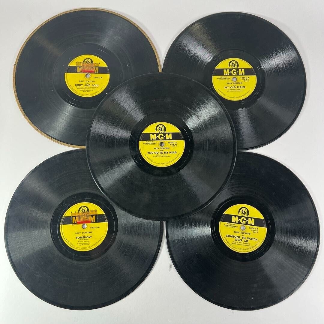 BILLY EKSTINE Songs By MGM Set of 5 - Double Sided 78rpm Vinyl - Crack in One