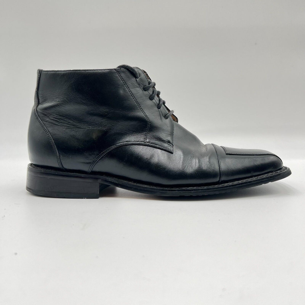 La Milano  Black Leather Oxford Style Square Toe Dress Shoes Mens Size 9.5