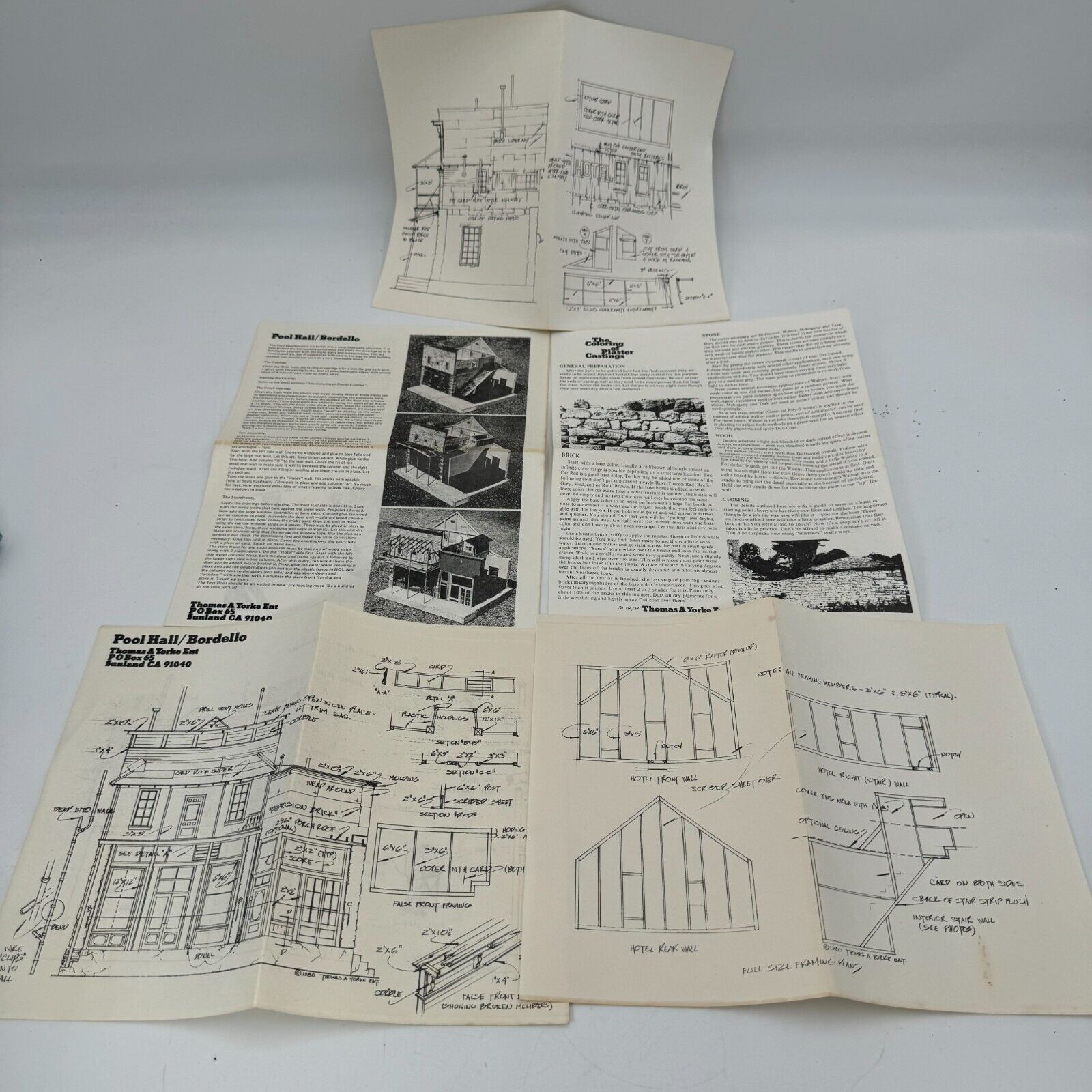 Thomas A. York, Pool Hall & Bordello Building Kit, HO HOn3 Scale