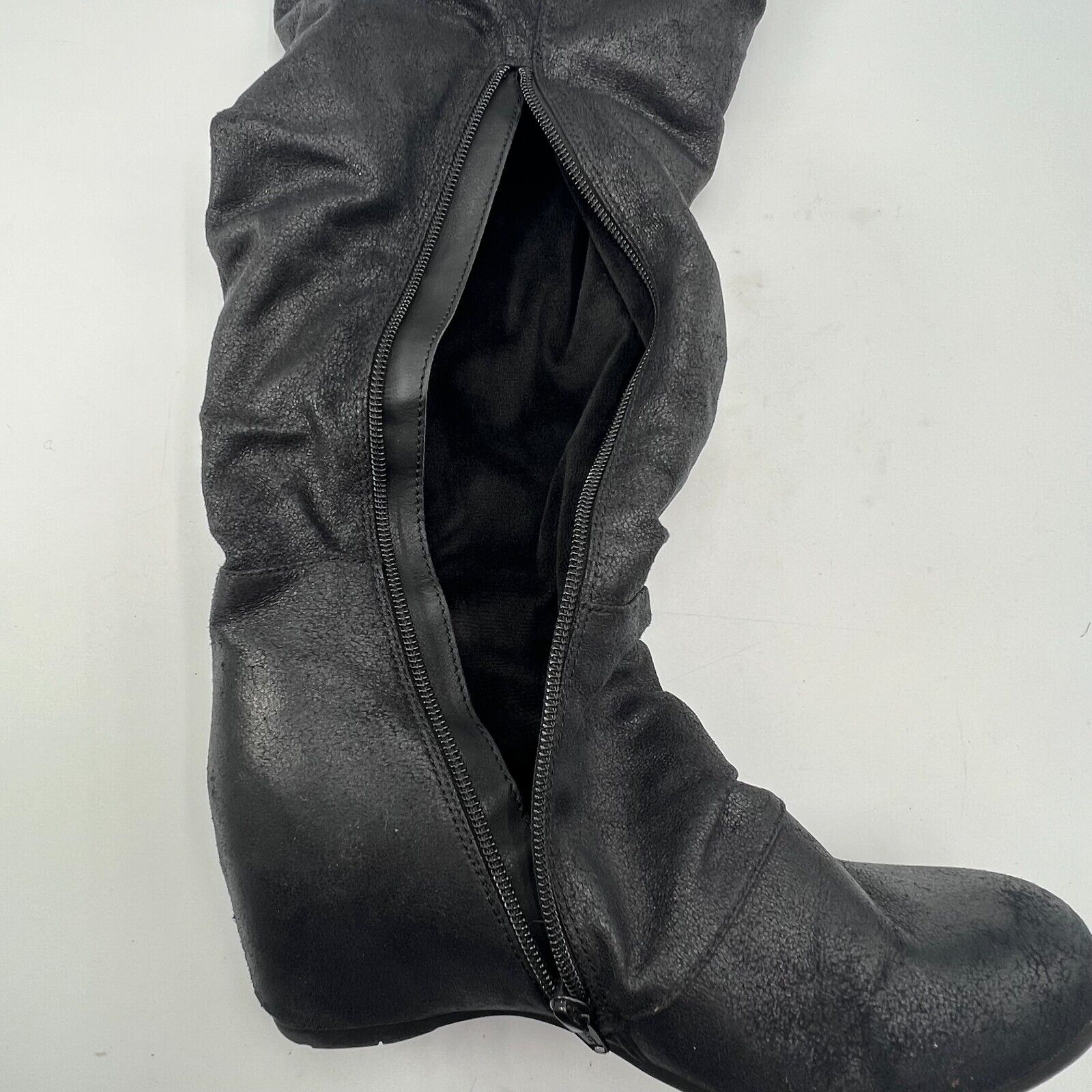 Baretraps Over The Knee Or Fold Down Slouch 21”Boots Black Leather Size 7.5M