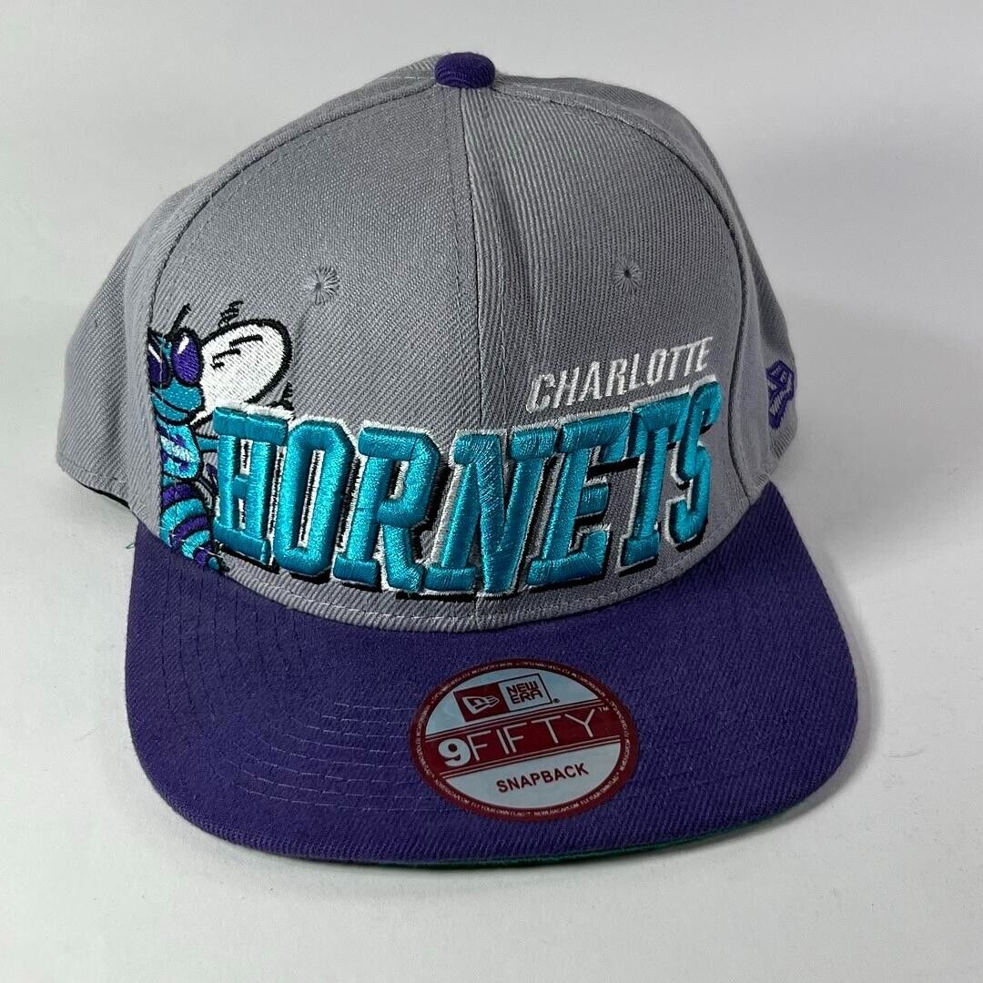 NBA Hornets New Era 9Fifty Snapback - Excellent Condition - Silver Purple Green