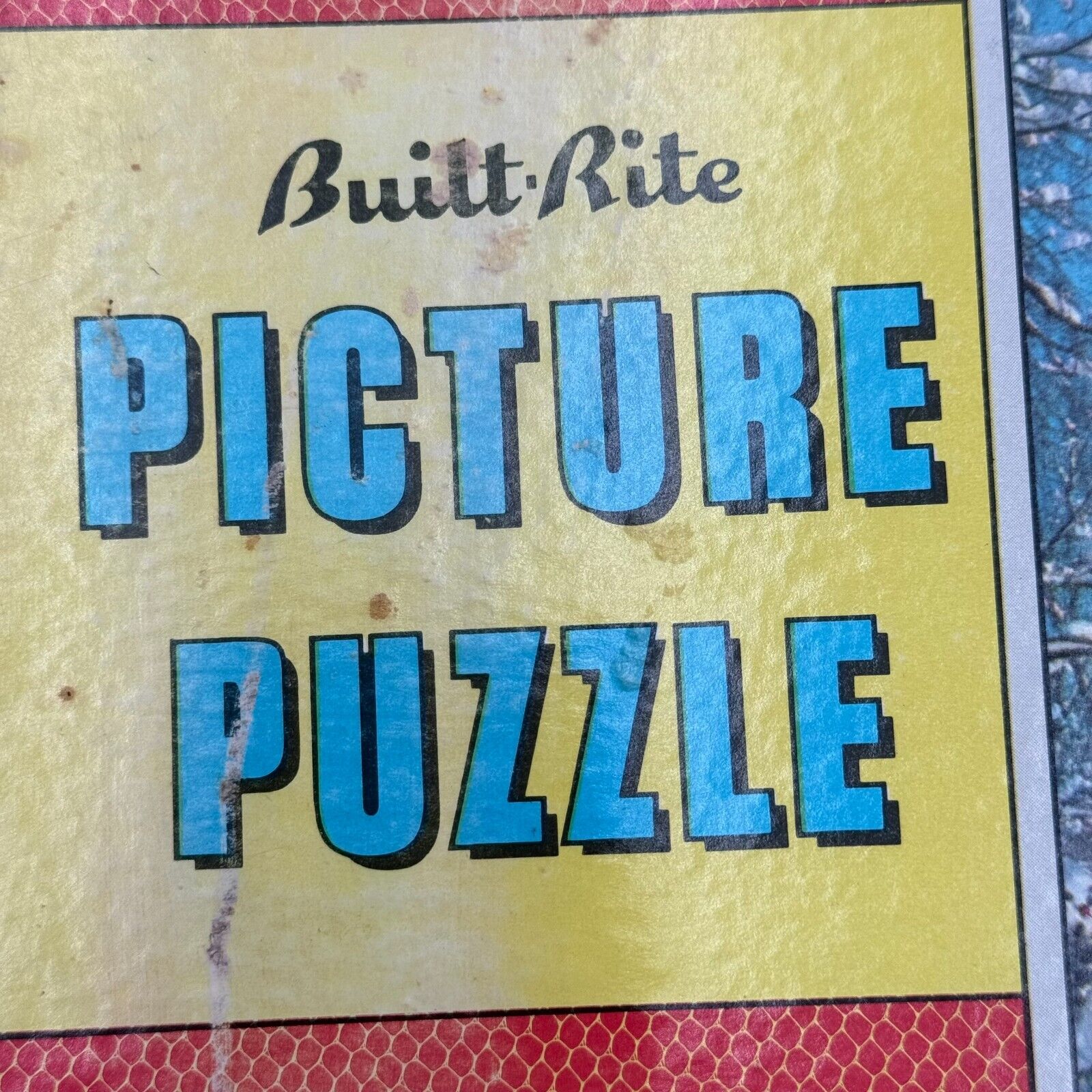 Vintage 1950's BUILT RITE Picture Puzzle Snowy Winter Church 1000 pc Family Fun