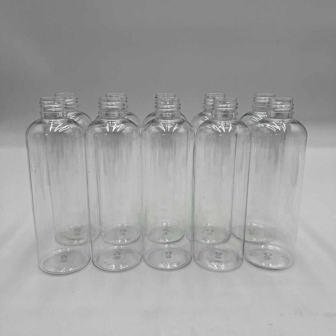 8.4 fl oz Clear PET Plastic Bottles with 24/410 Flip Cap Multi use - 50 Pack