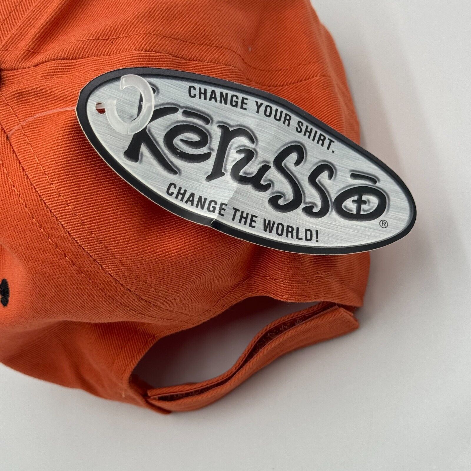 Kerusso Hat Orange Black Chapter Isaiah Motorcycle Rubber Bill One Size NWT