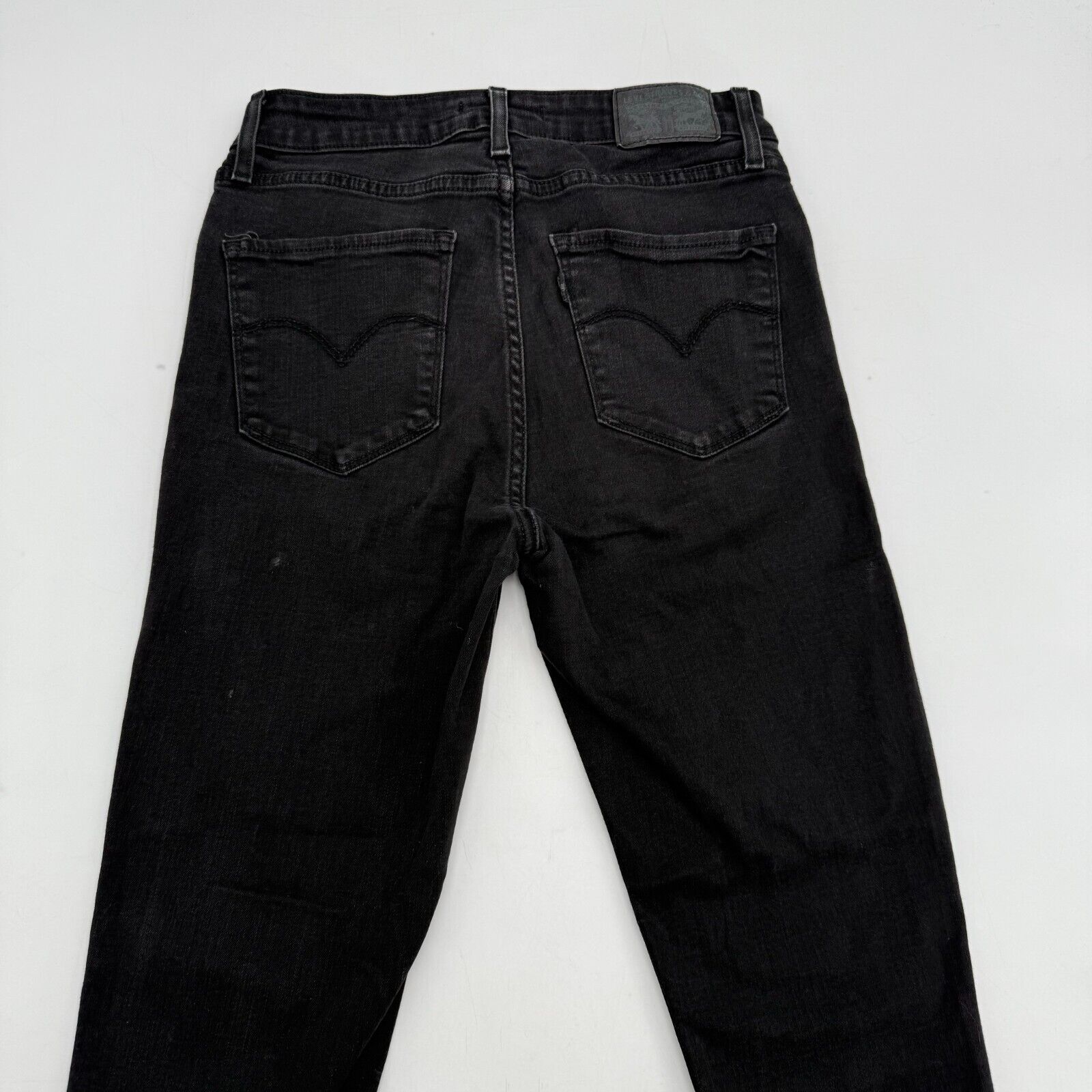 2 Pair Womens Black Denim Jeans Levi’s Skinny High Rise & Rewash Stretch Size 28